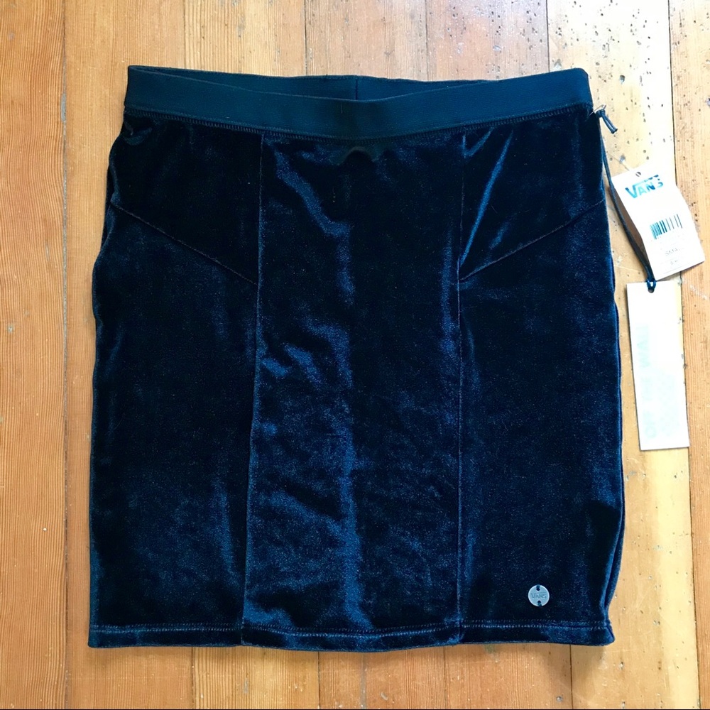 Vans Black Velvet Bodycon Skirt Unworn